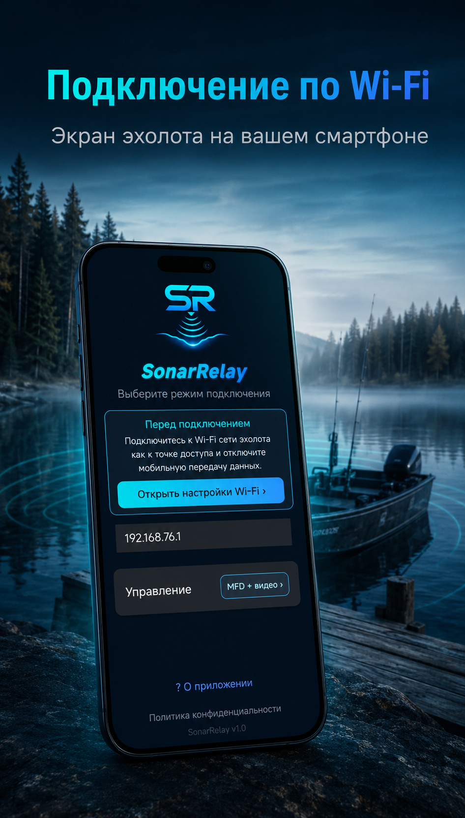 Настройки сетевого подключения SonarRelay